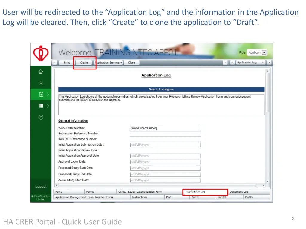 user will be redirected to the application