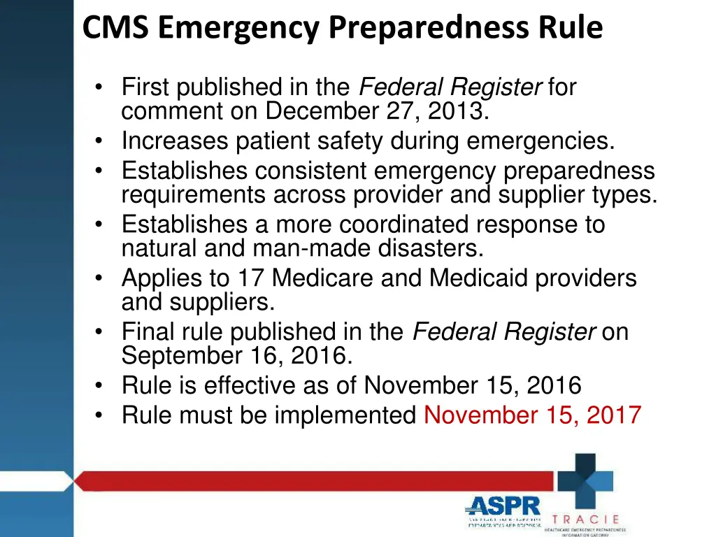 cms emergency preparedness rule