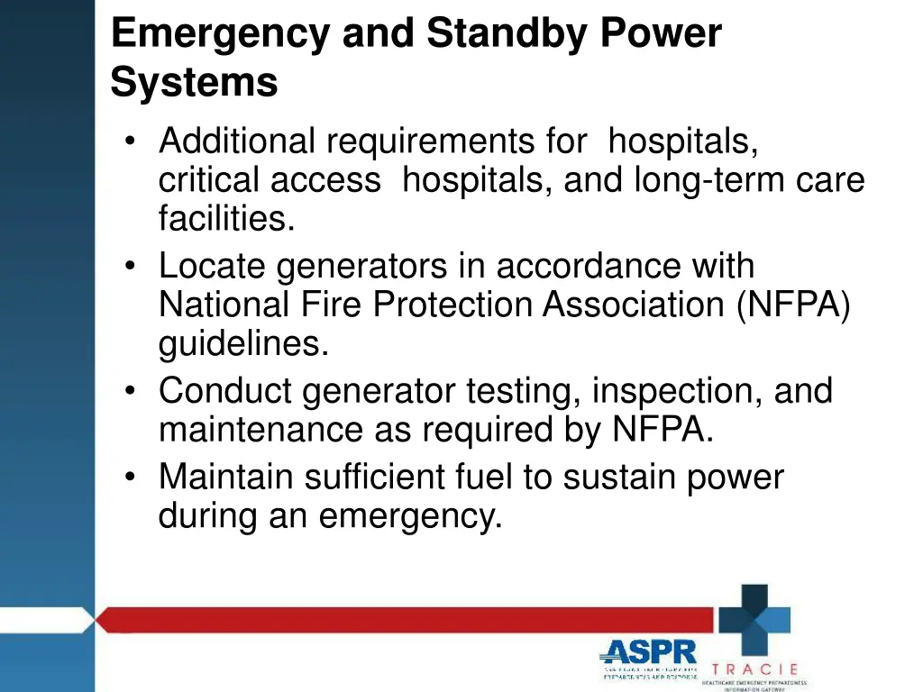 emergency and standby power systems additional