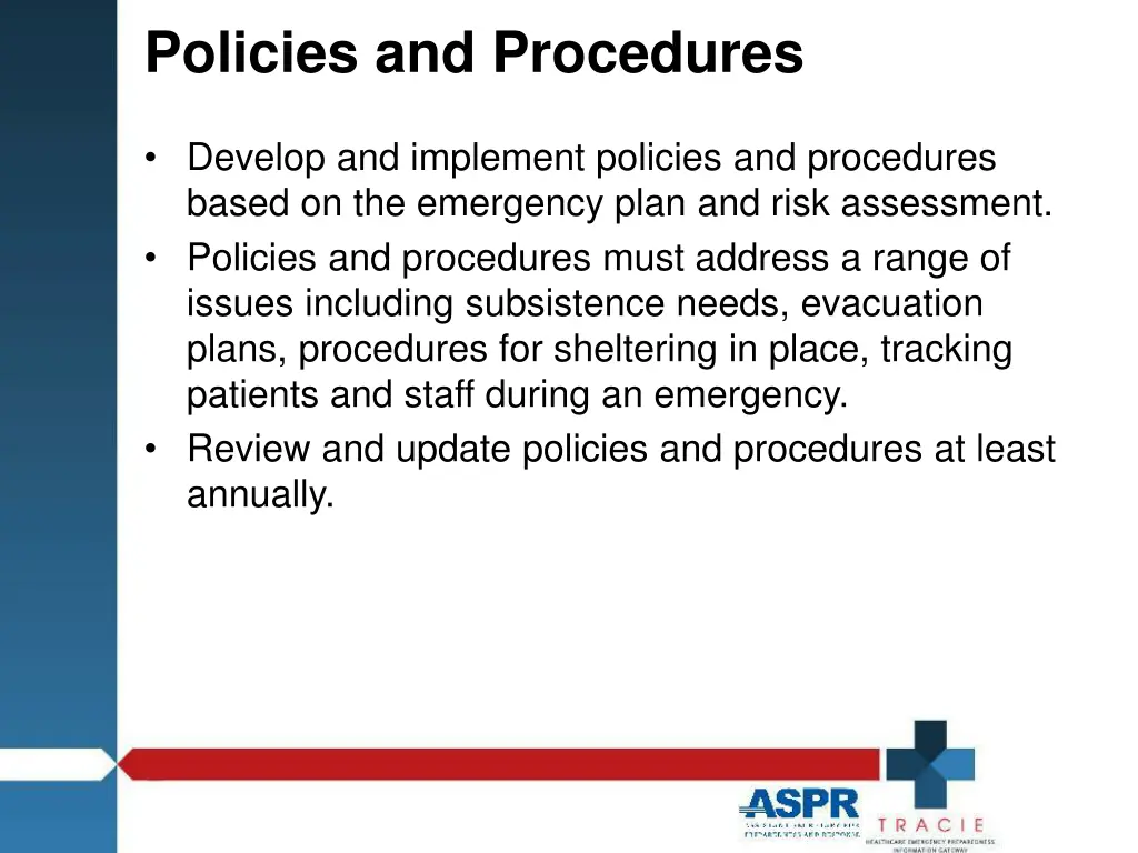 policies and procedures