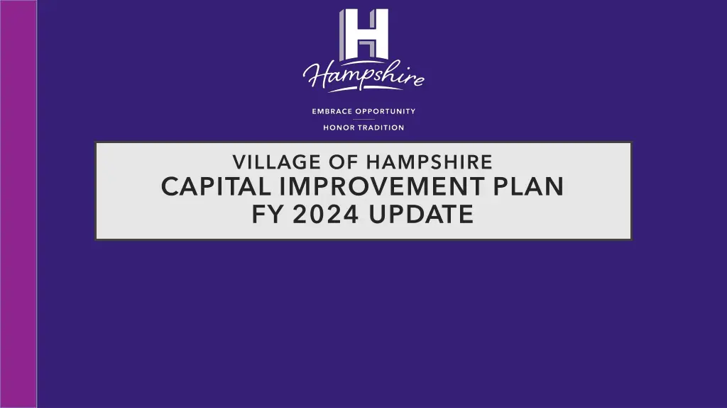 village of hampshire capital improvement plan