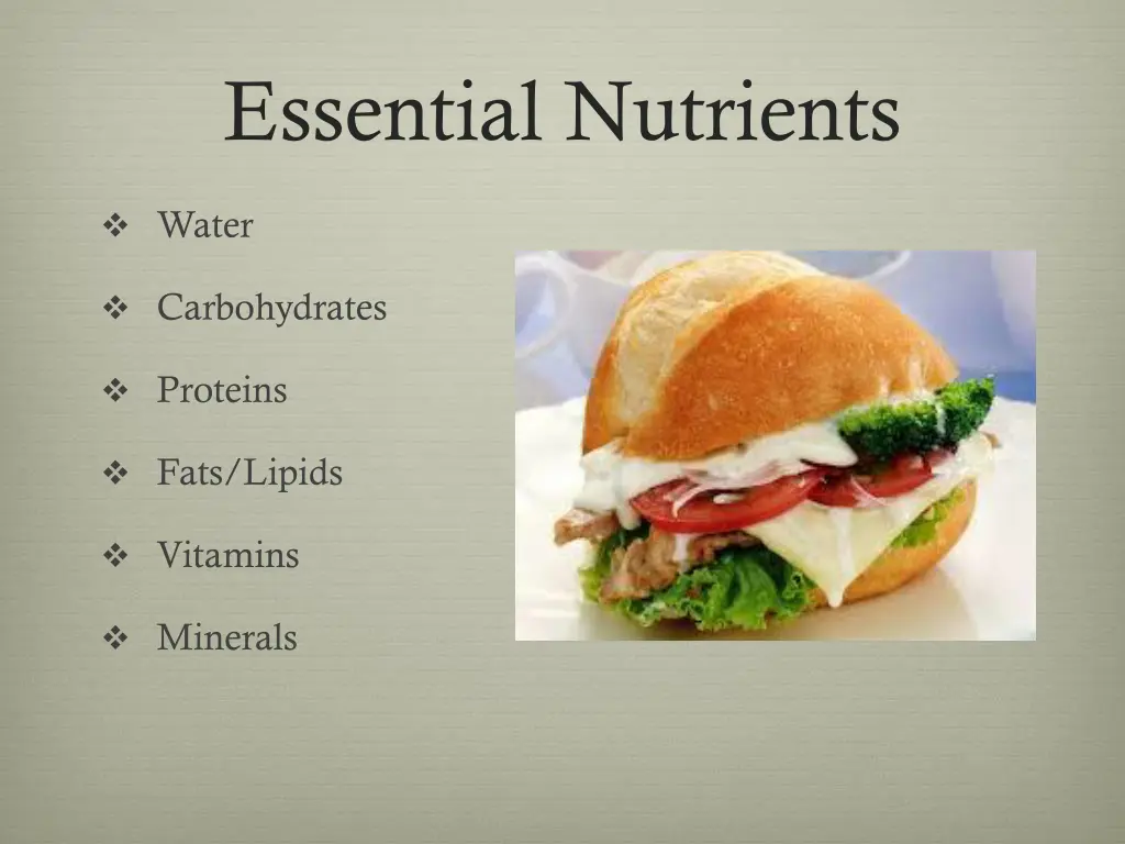 essential nutrients