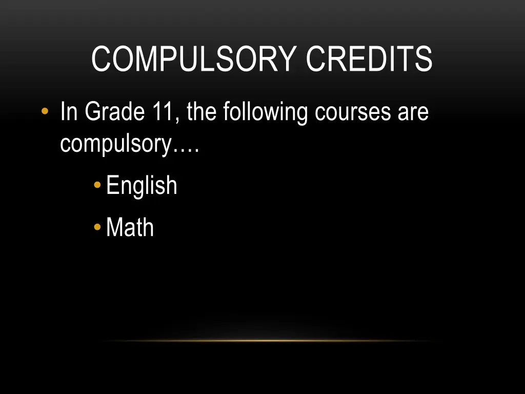 compulsory credits 1