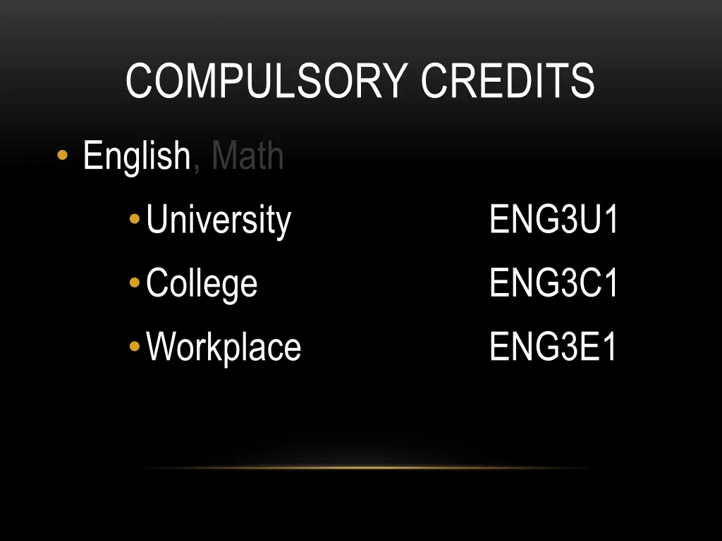 compulsory credits 2