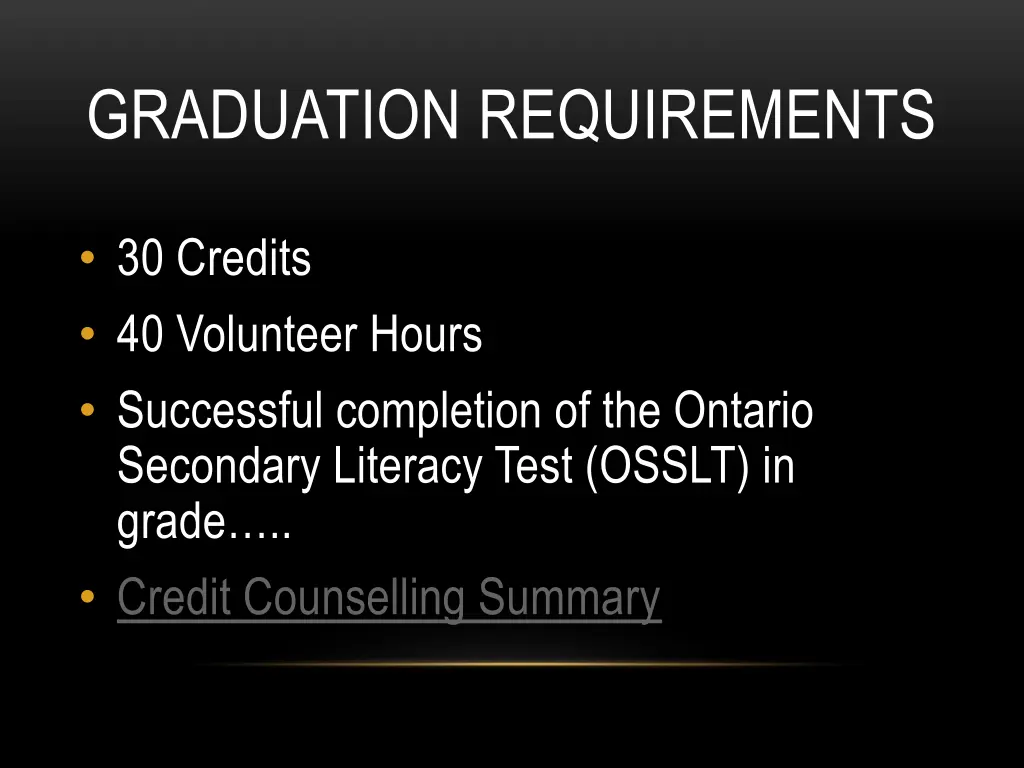 graduation requirements