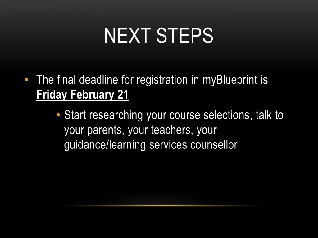 next steps