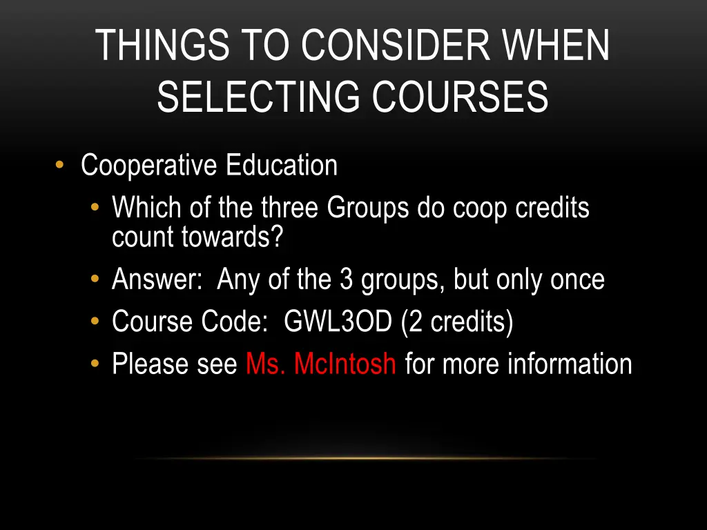 things to consider when selecting courses