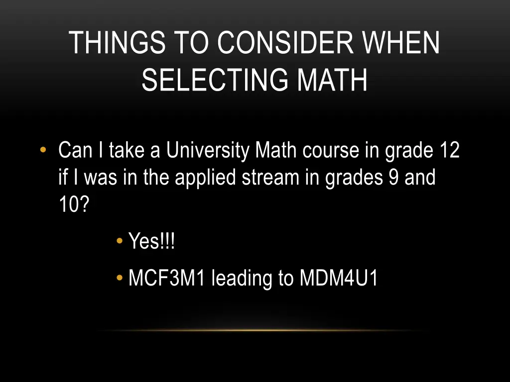 things to consider when selecting math 3