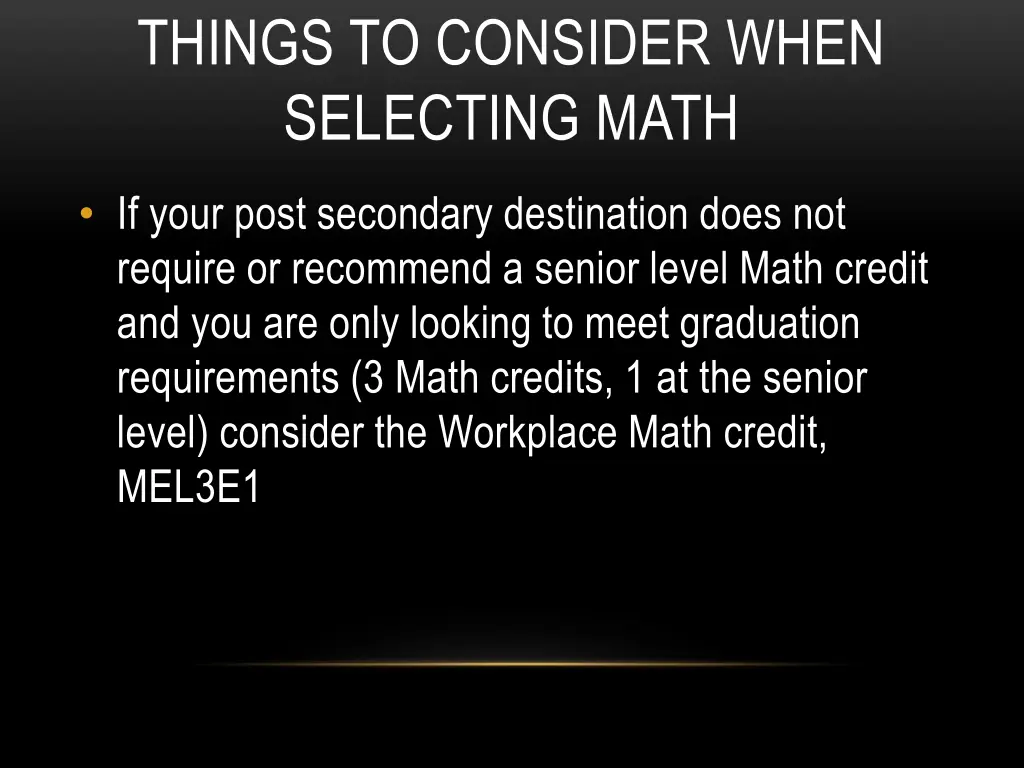 things to consider when selecting math 5