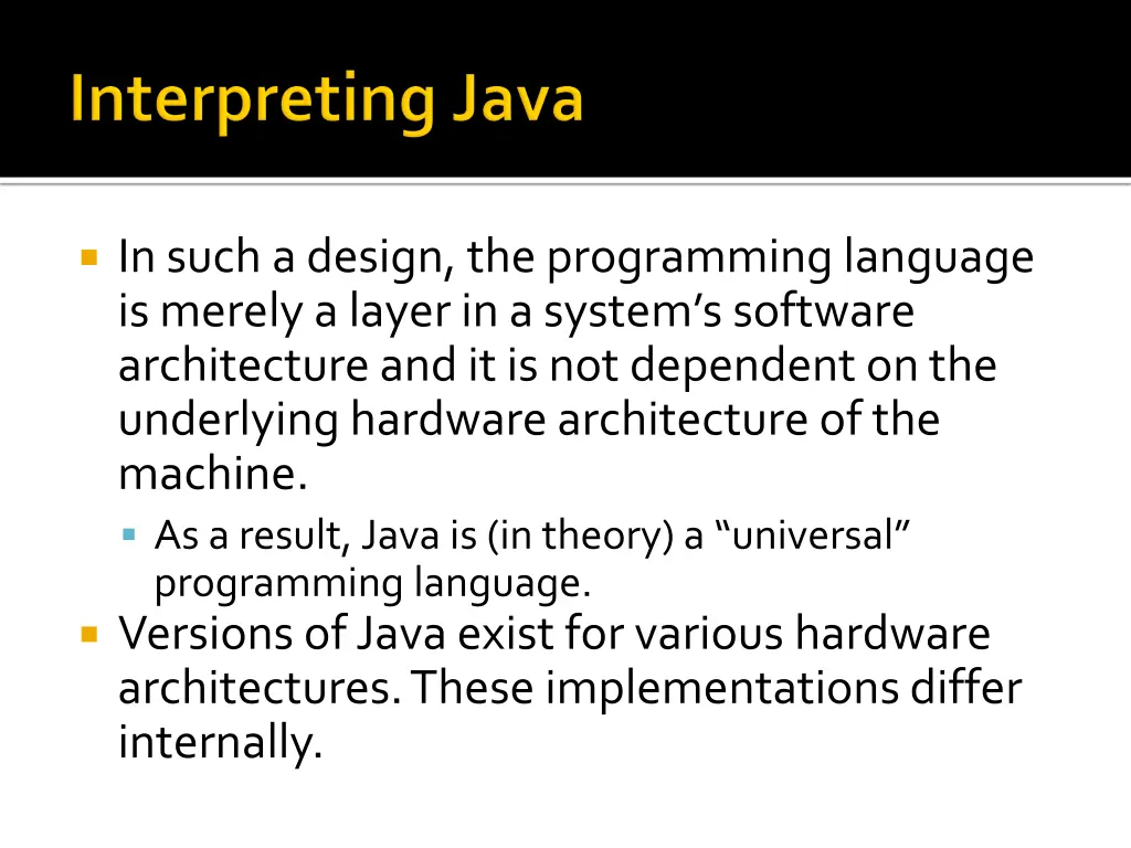 in such a design the programming language
