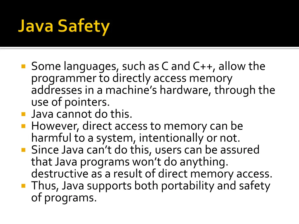 some languages such as c and c allow