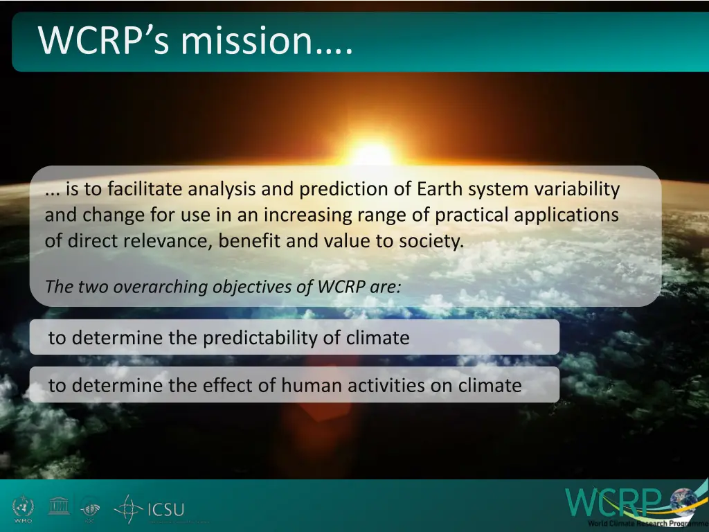 wcrp s mission