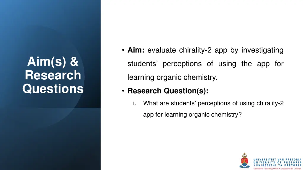 aim evaluate chirality 2 app by investigating