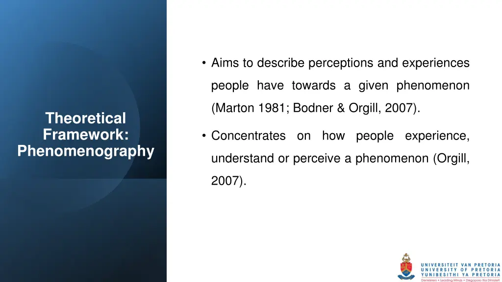 aims to describe perceptions and experiences