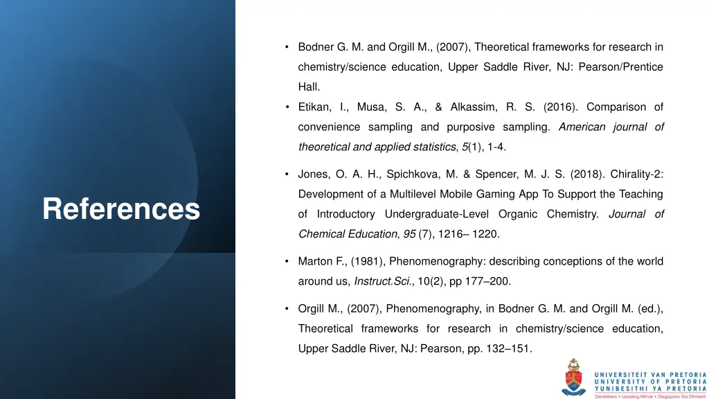 bodner g m and orgill m 2007 theoretical