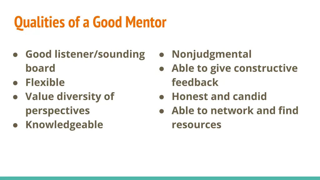 qualities of a good mentor