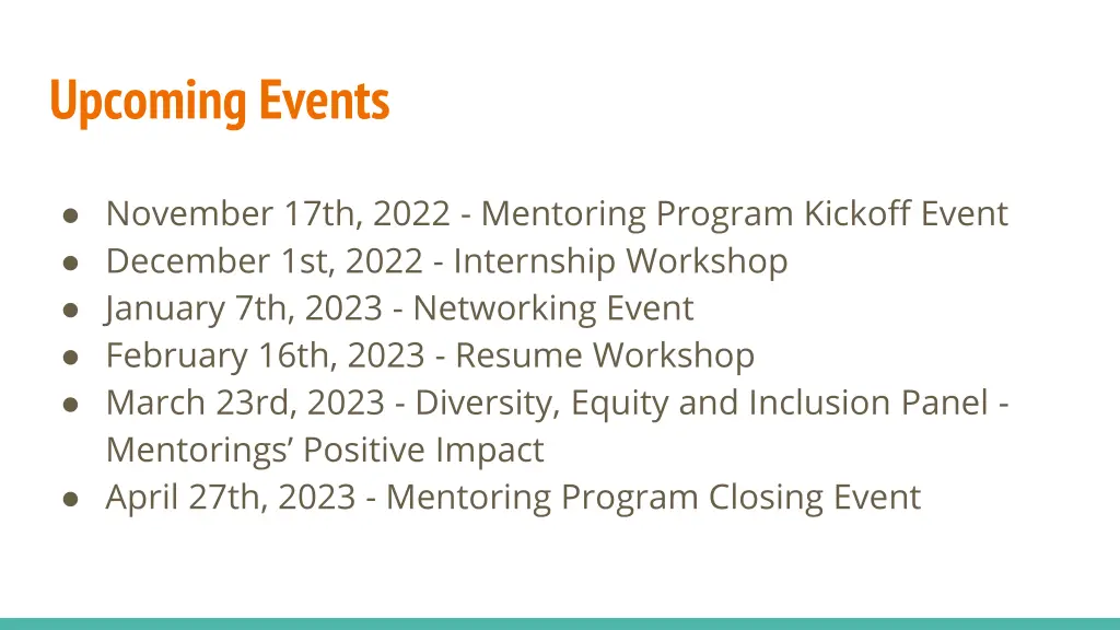 upcoming events