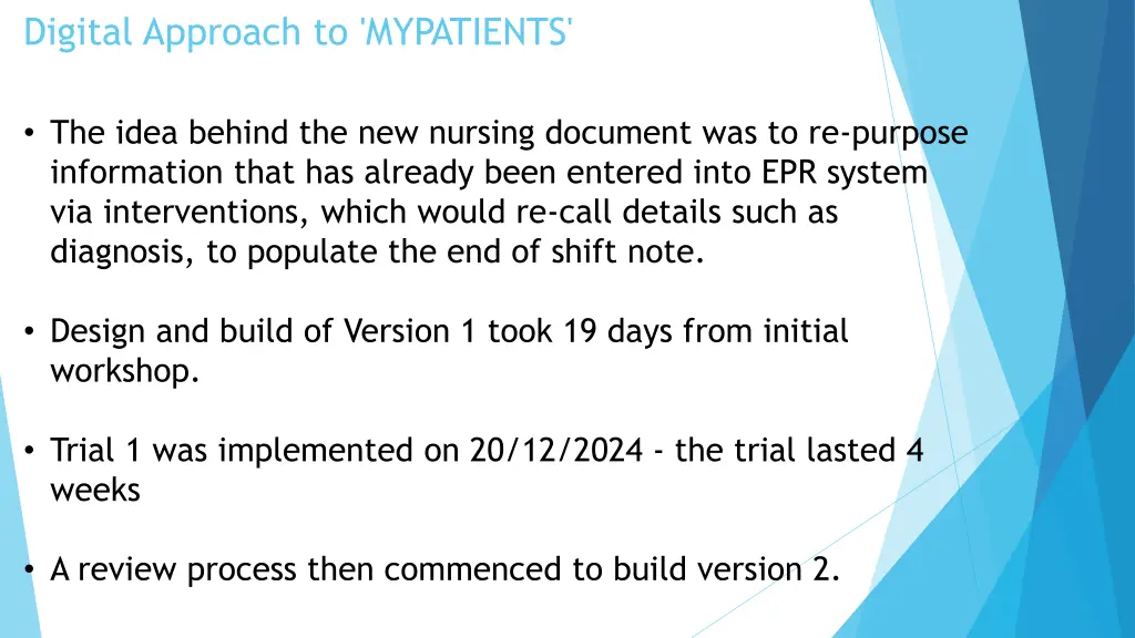 digital approach to mypatients