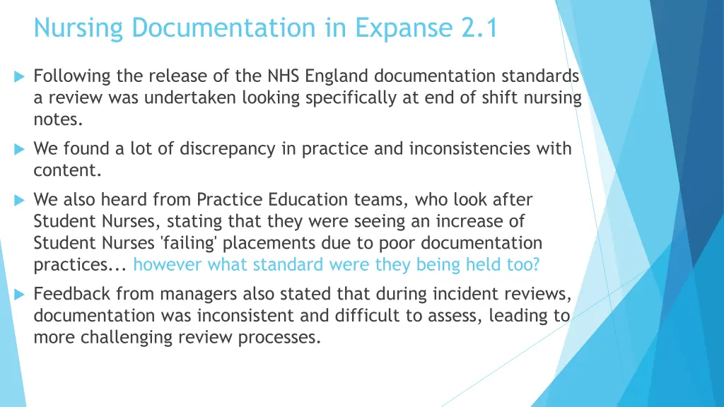 nursing documentation in expanse 2 1