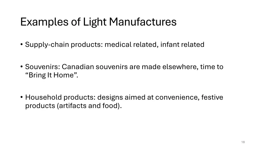 examples of light manufactures