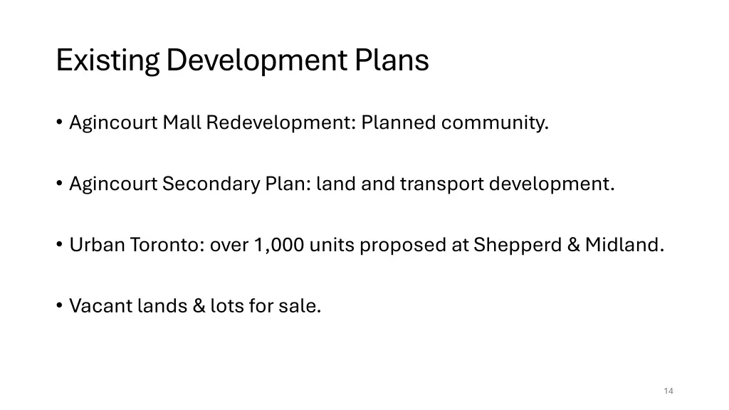 existing development plans