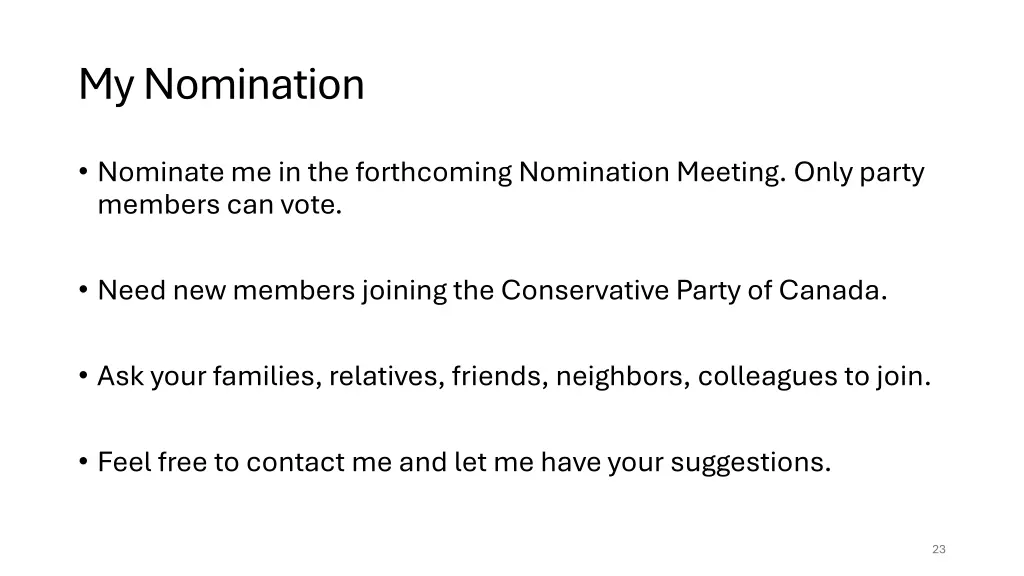 my nomination