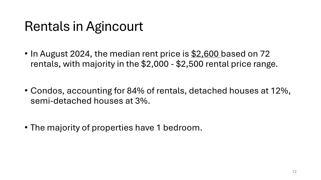 rentals in agincourt