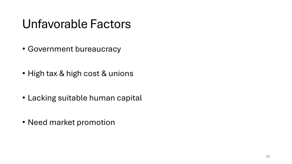 unfavorable factors