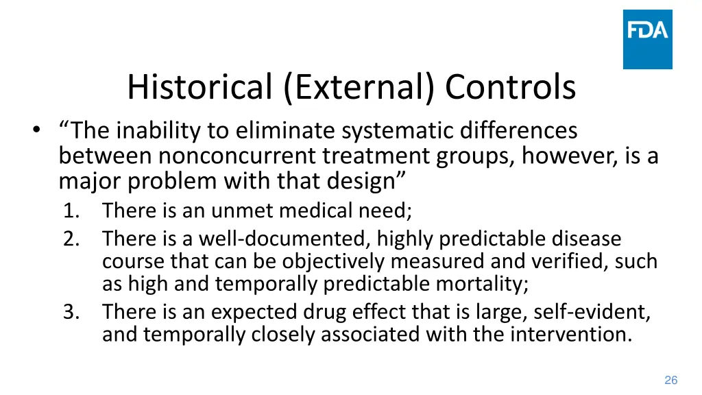 historical external controls the inability