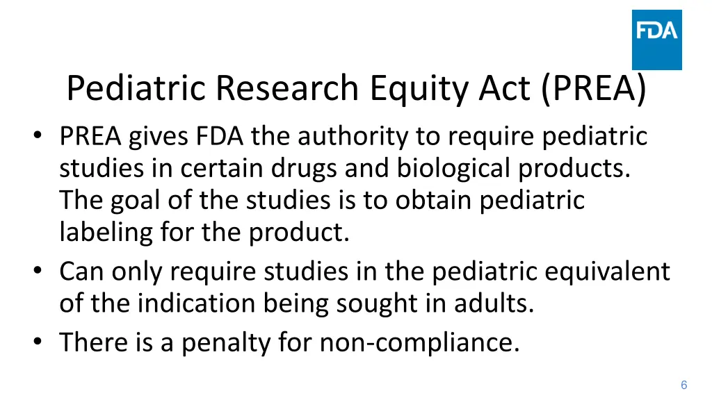 pediatric research equity act prea prea gives