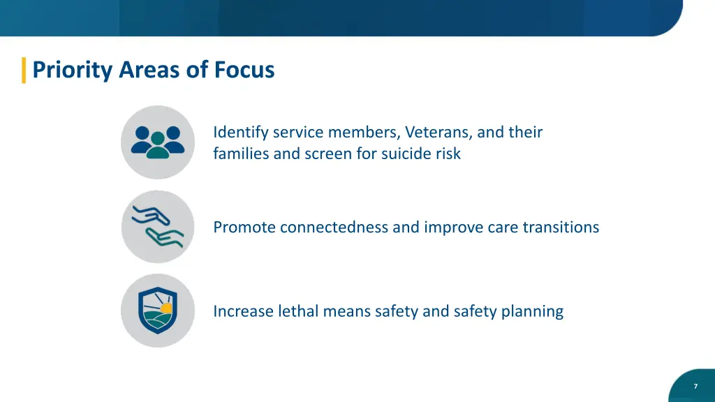 priority areas of focus