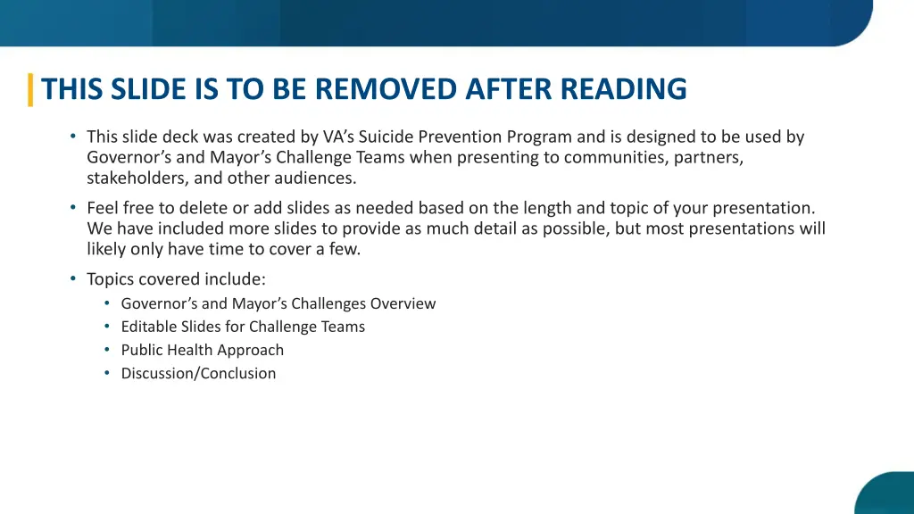 this slide is to be removed after reading