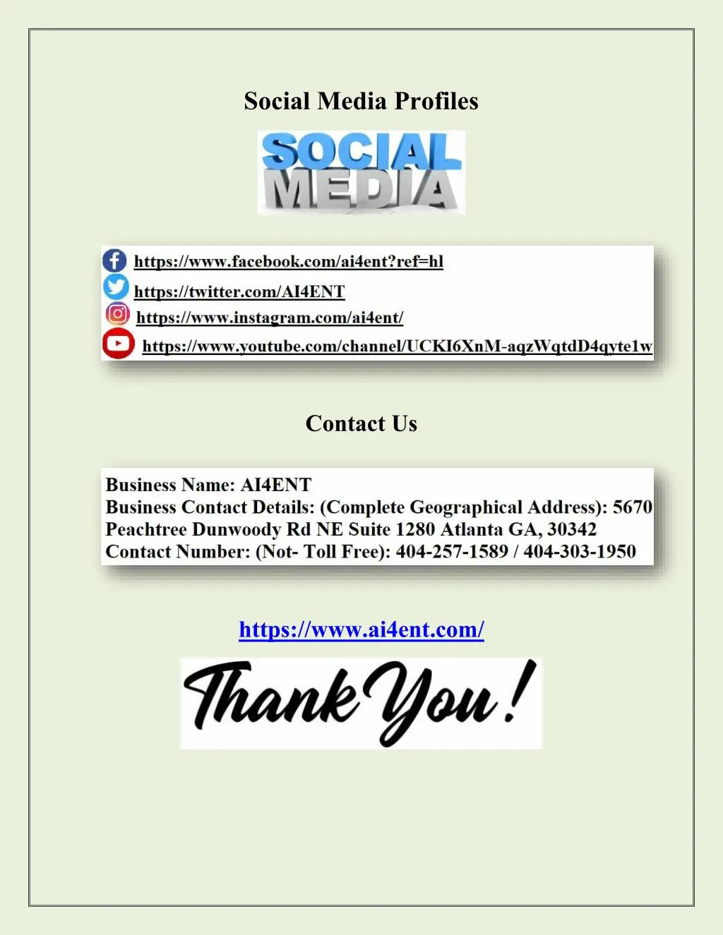 social media profiles