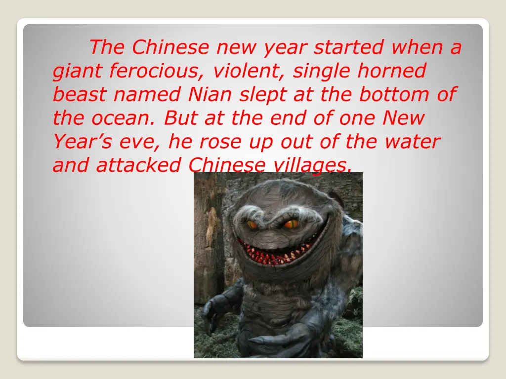 the chinese new year started when a giant