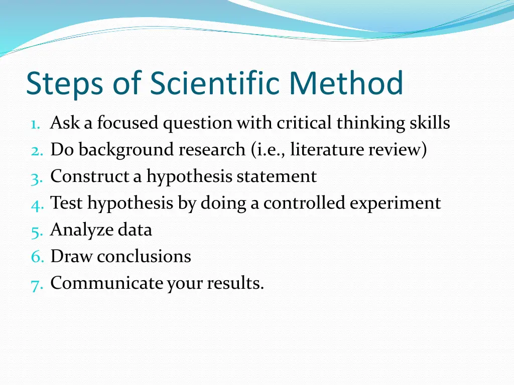 steps of scientific method