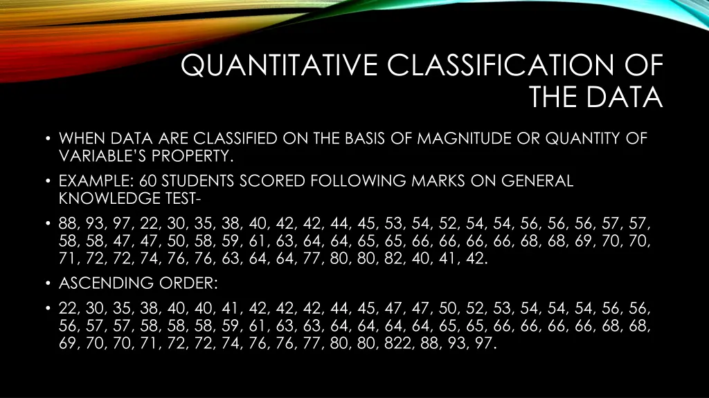 quantitative classification of