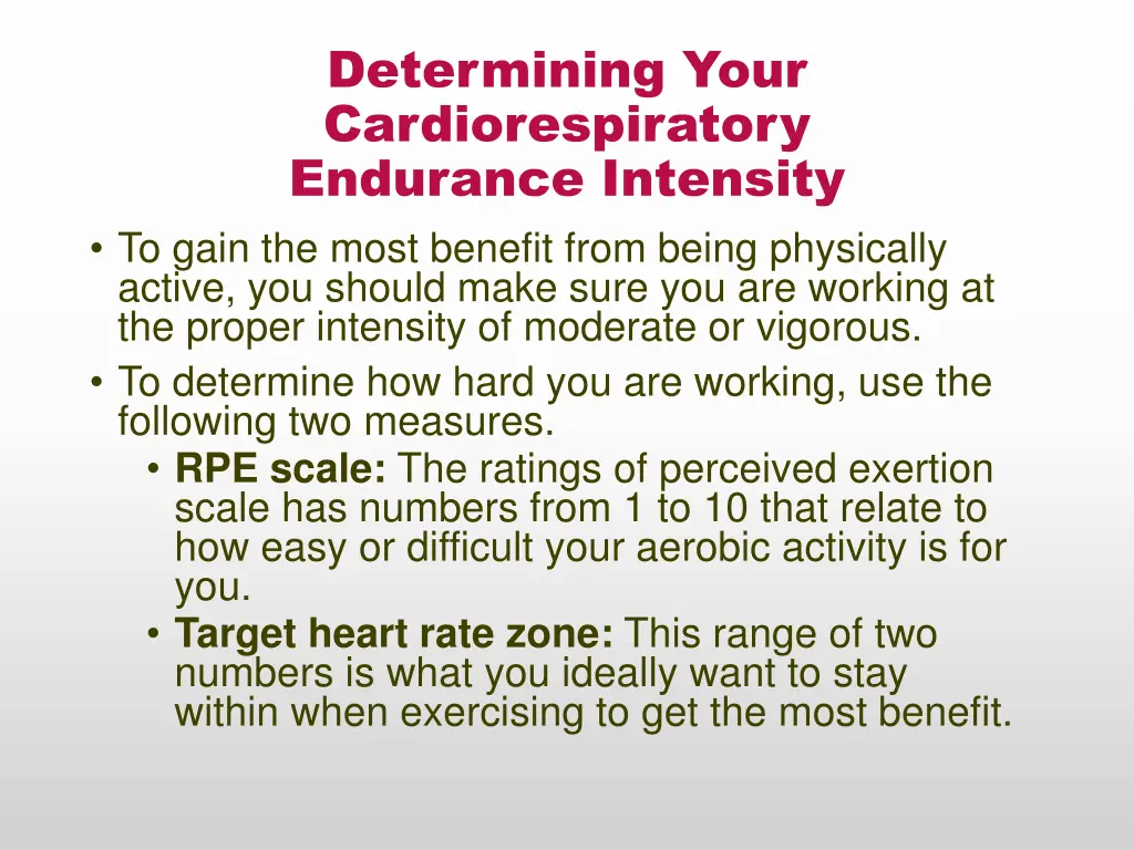determining your cardiorespiratory endurance