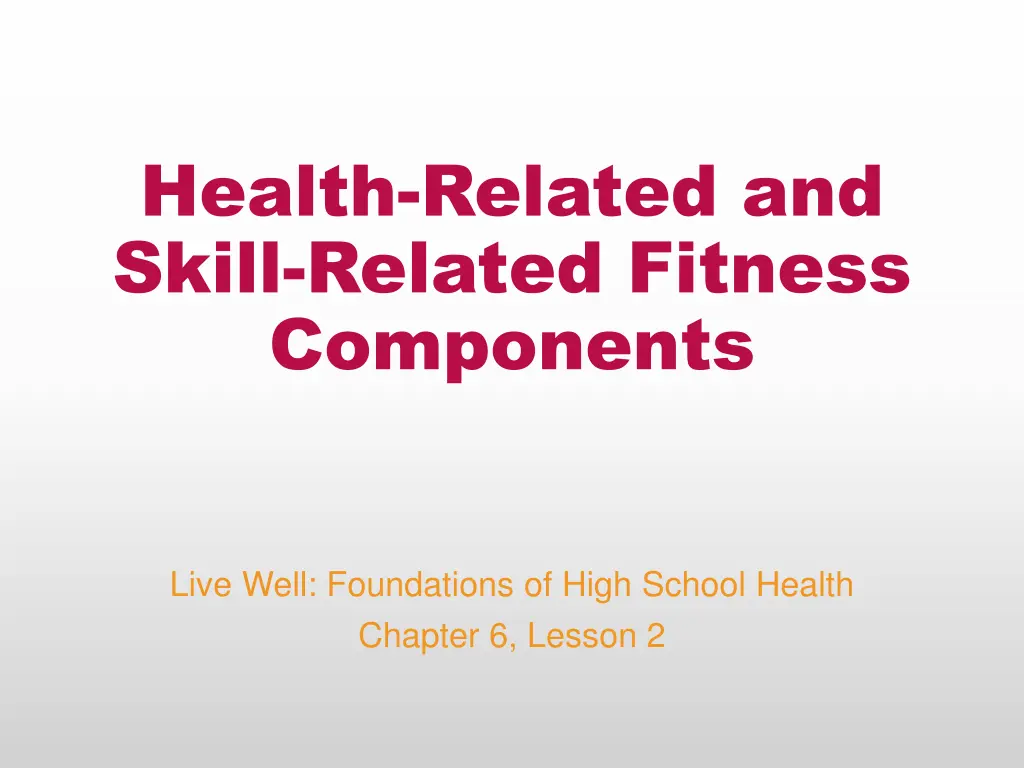 health related and skill related fitness