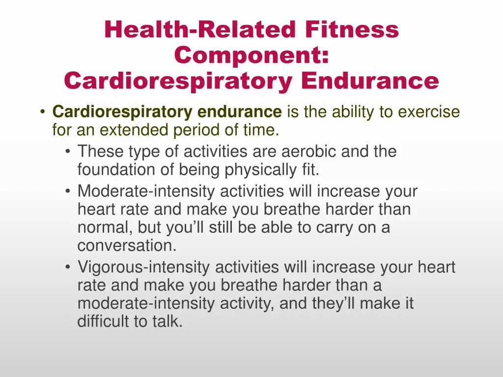 health related fitness component