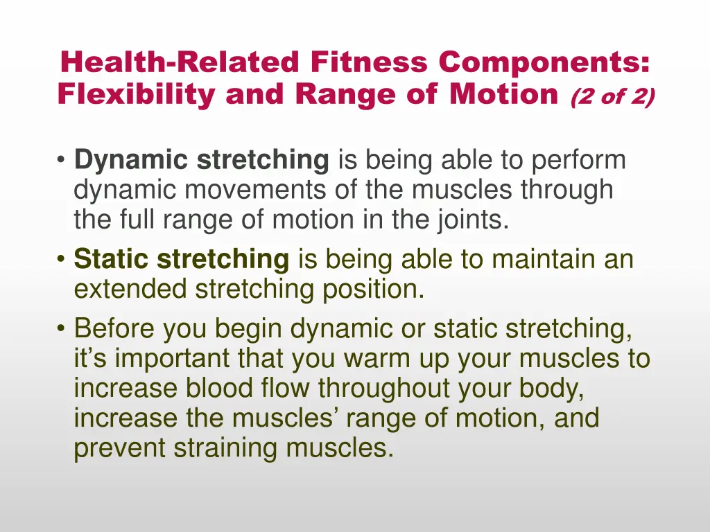 health related fitness components flexibility 1
