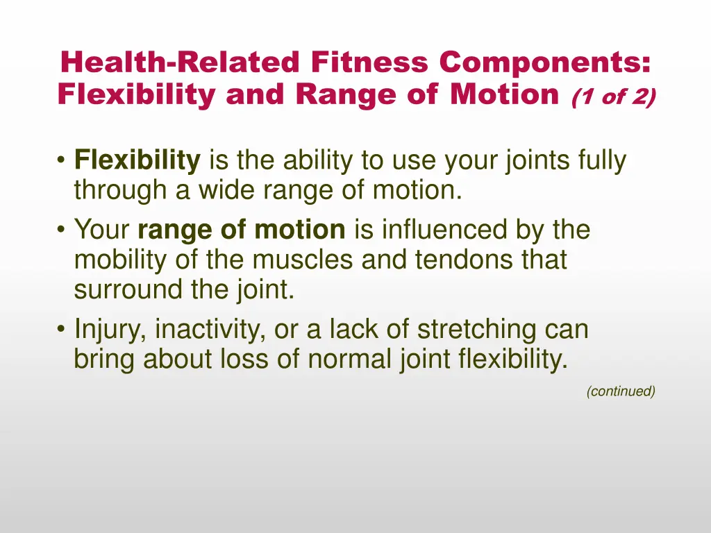 health related fitness components flexibility