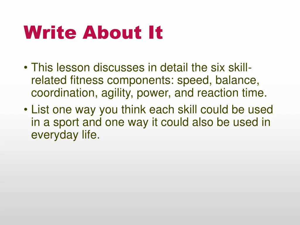 write about it