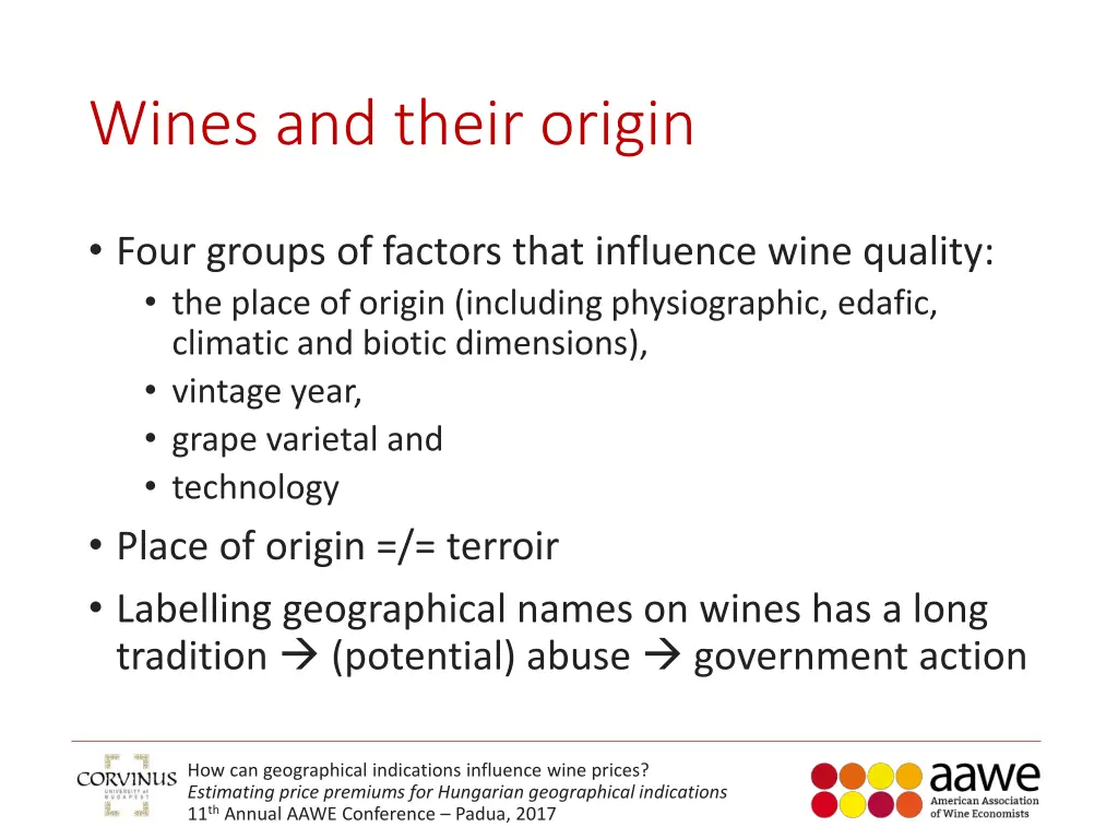 wines and their origin