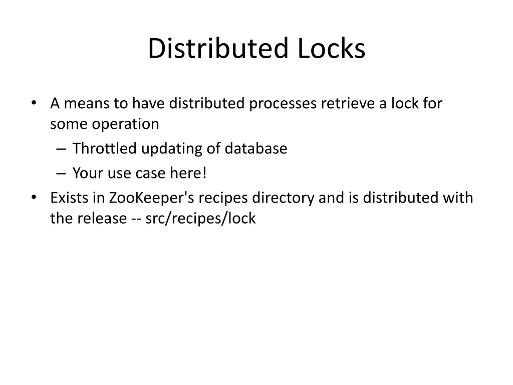 distributed locks