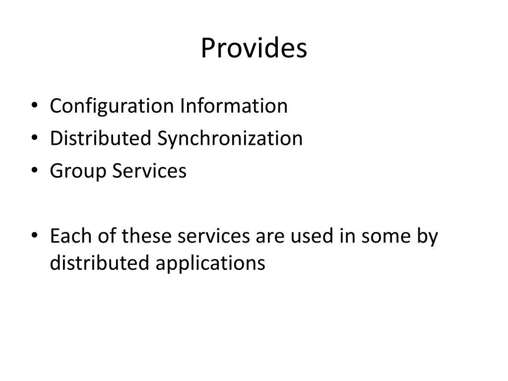 provides