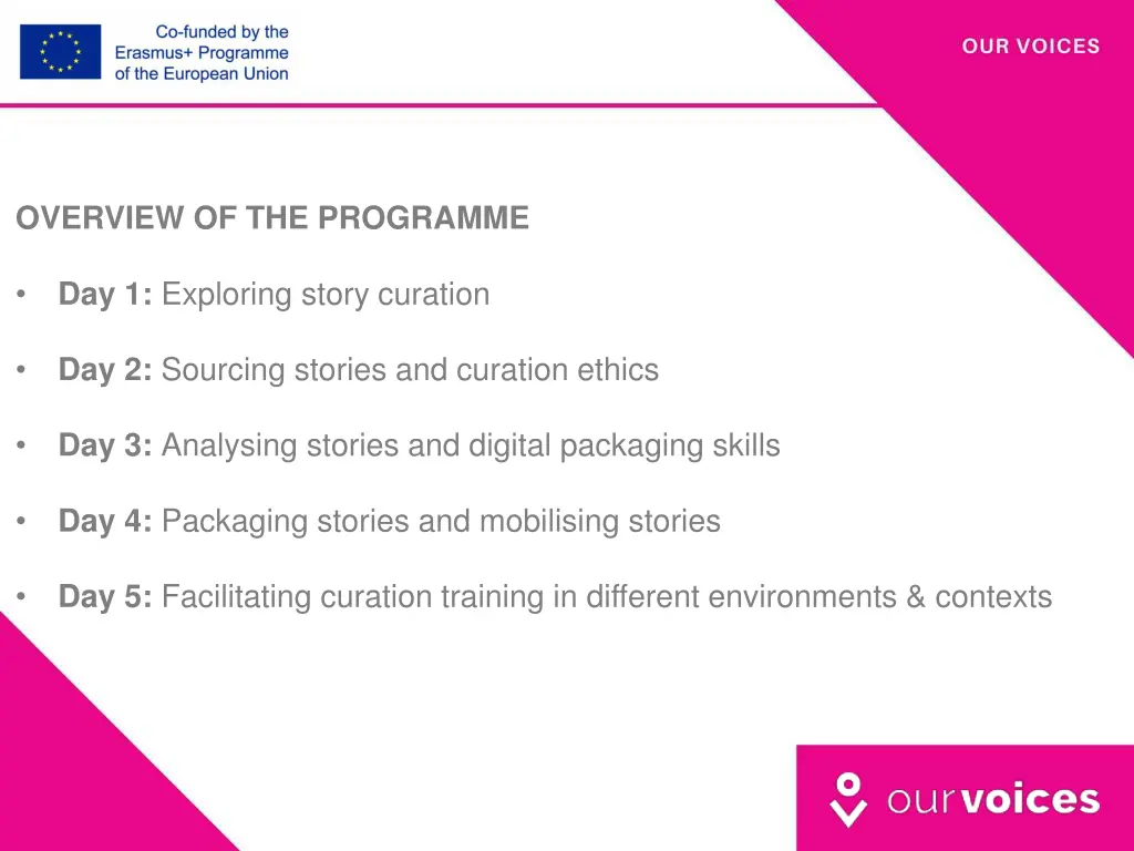 overview of the programme