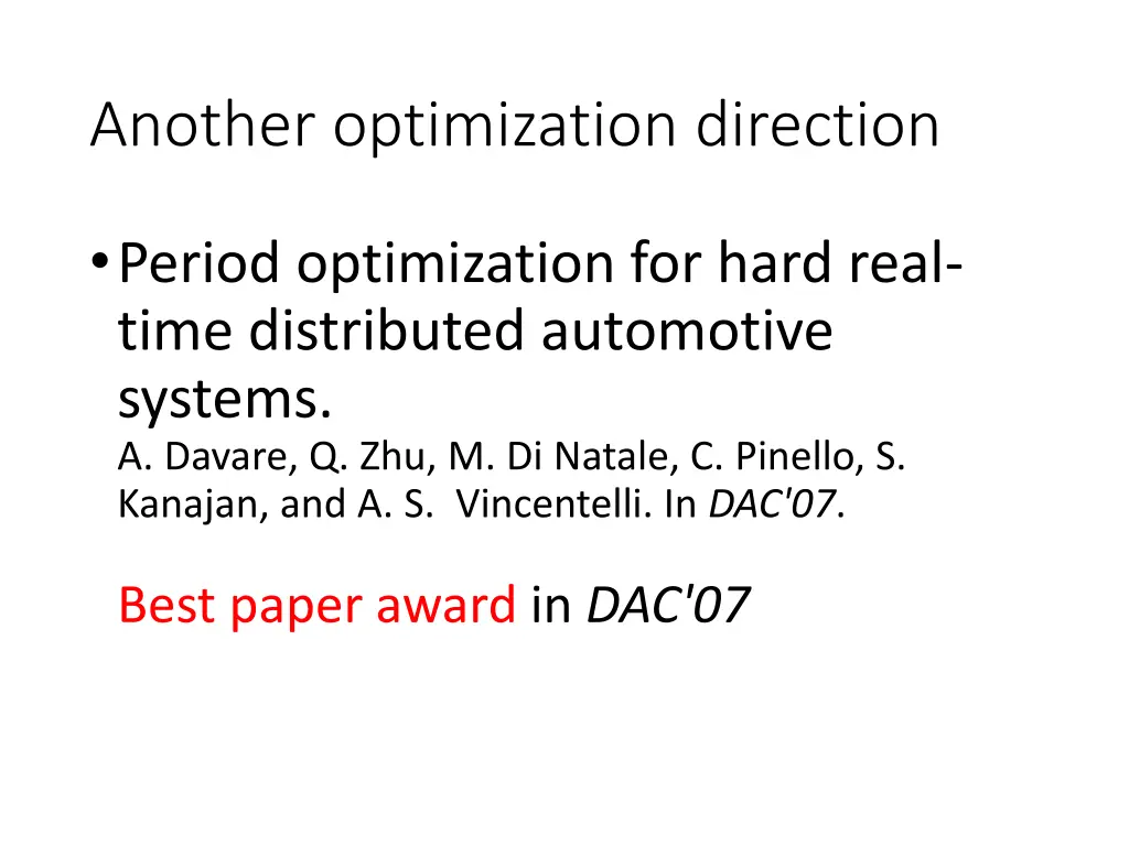 another optimization direction