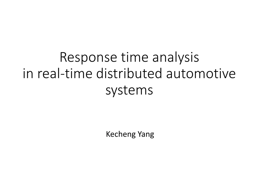 response time analysis in real time distributed