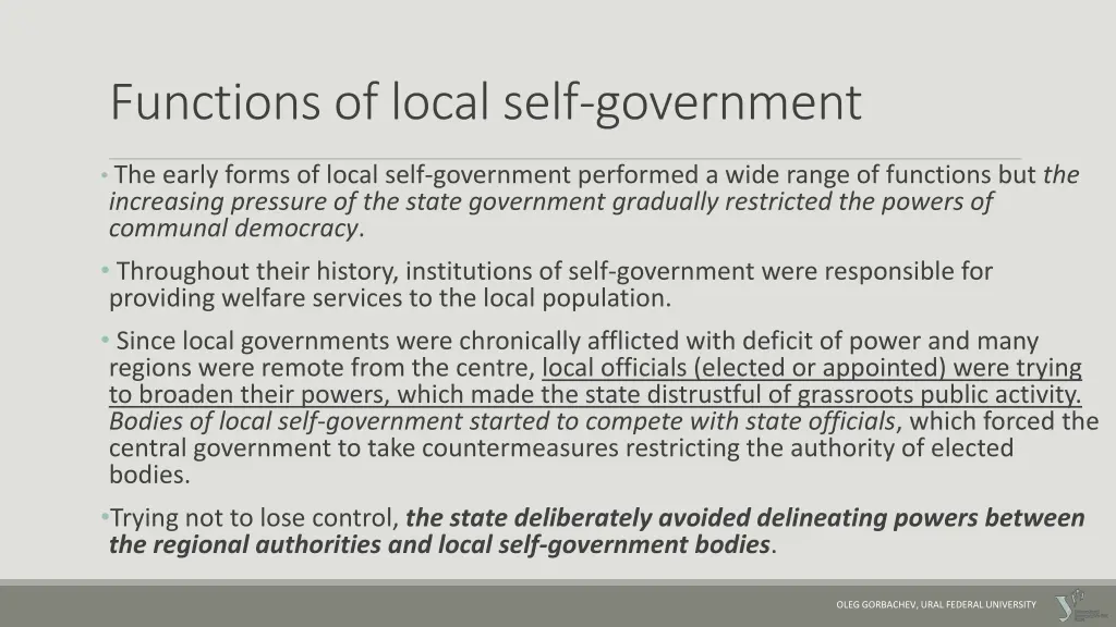 functions of local self government