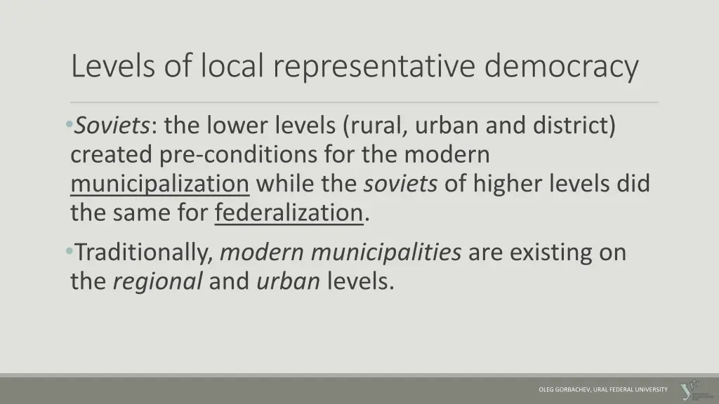 levels of local representative democracy 1